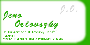 jeno orlovszky business card